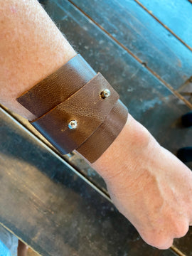 Angle Wrap Leather Cuff