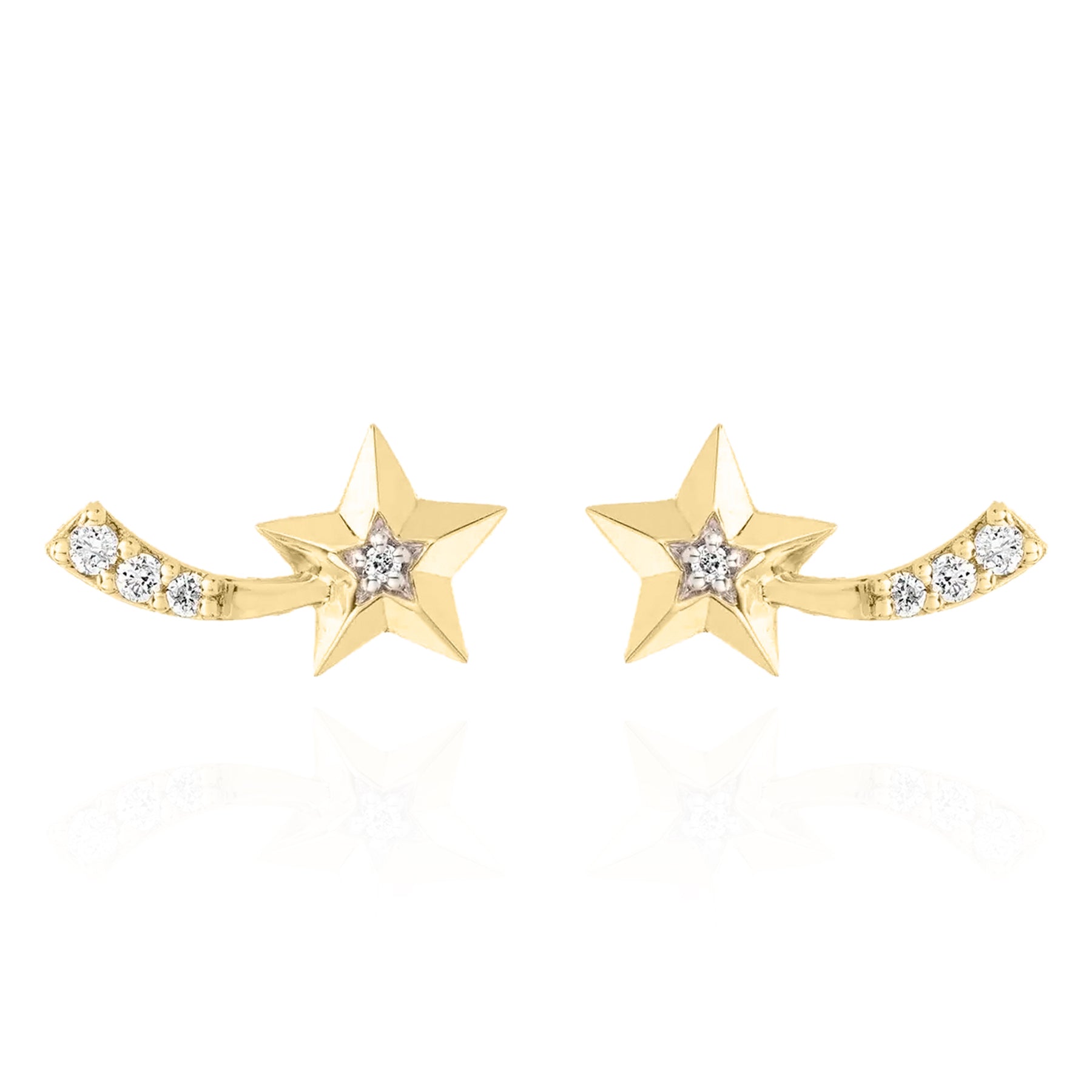Image of Dove Shooting Star Stud Earrings | 18k Gold Plated