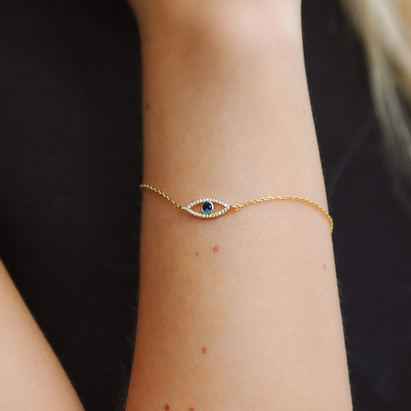 Eina Hamsa Hand & Evil Eye Bracelet | 18K Gold Plated | Luna Charles