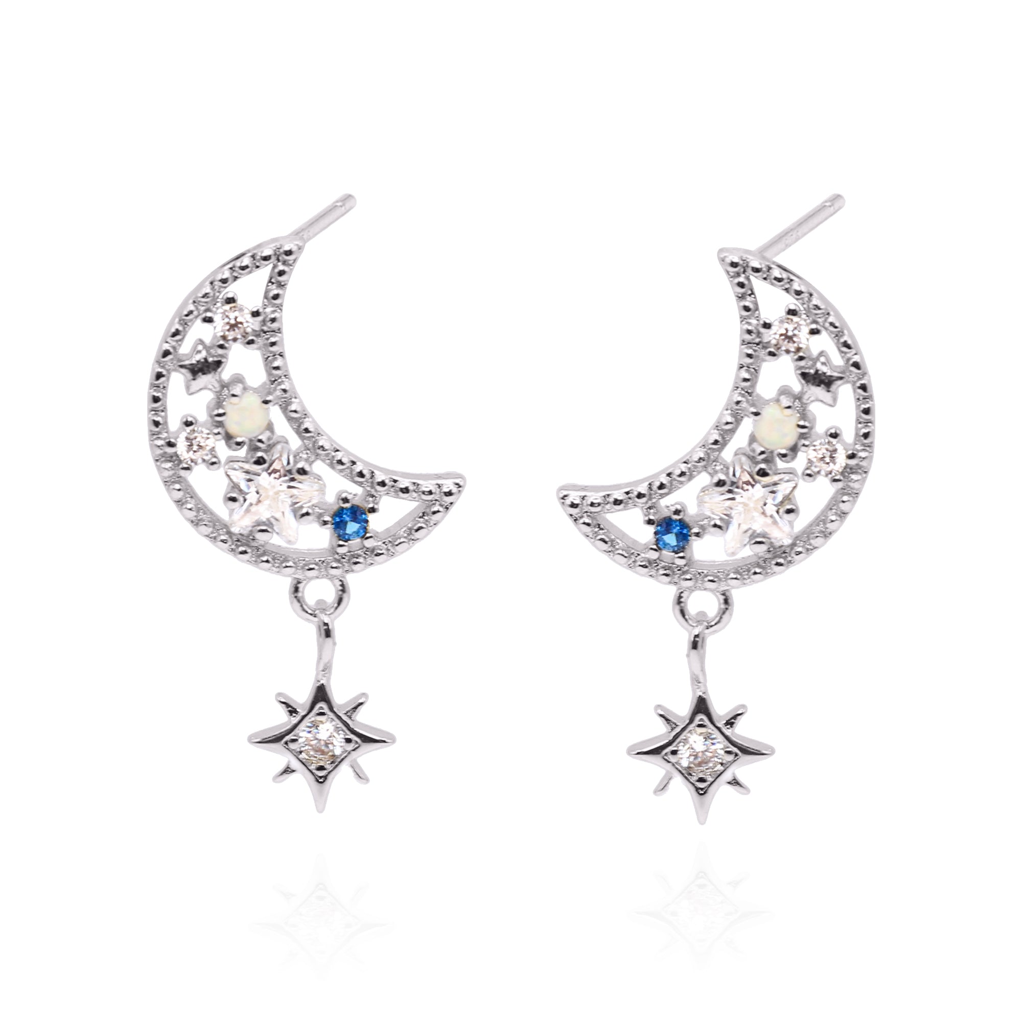 Image of Fleur Moon Earrings | 925 Sterling Silver