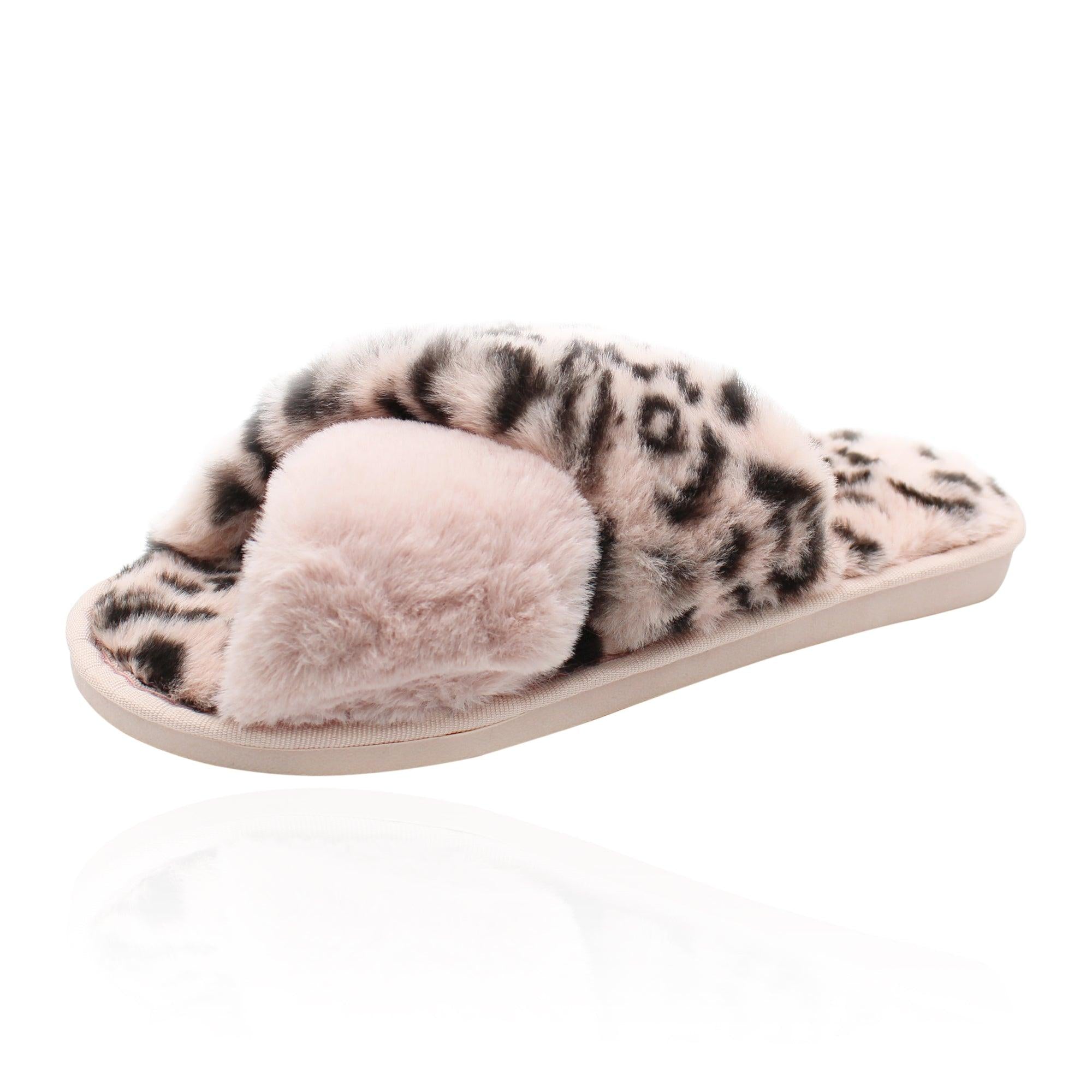 Image of Noelle Leopard Print Slippers - Pink