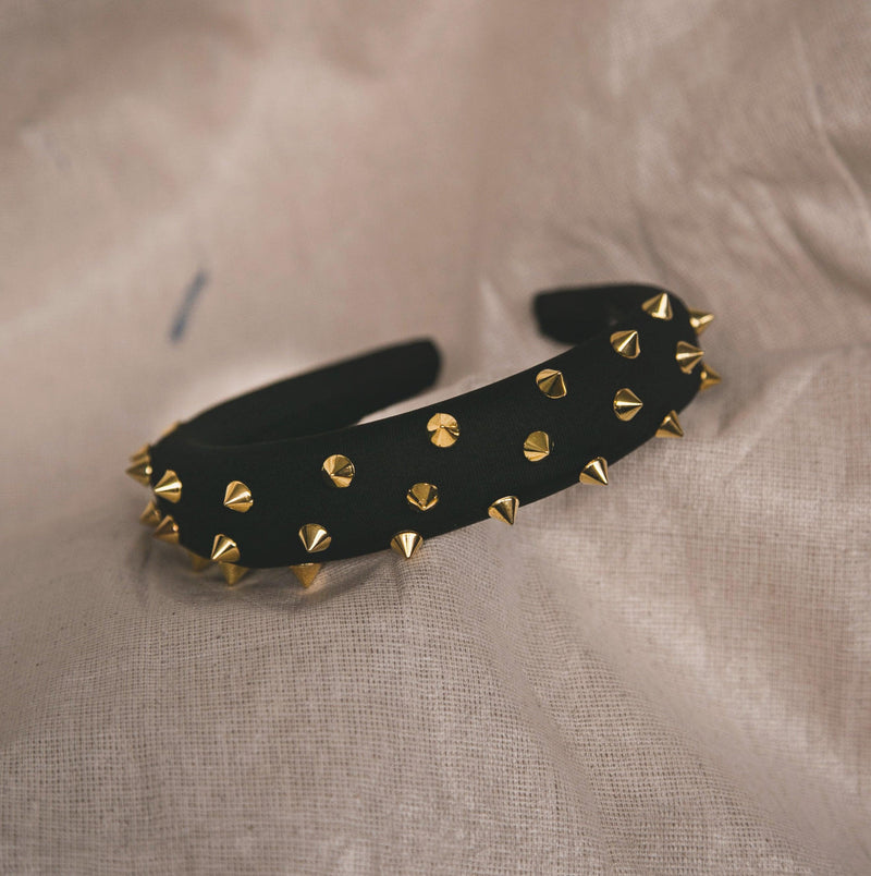 Roxy Gold Spike Headband - Black - Luna Charles | gold, hair accessories, headband, punk, spike | 