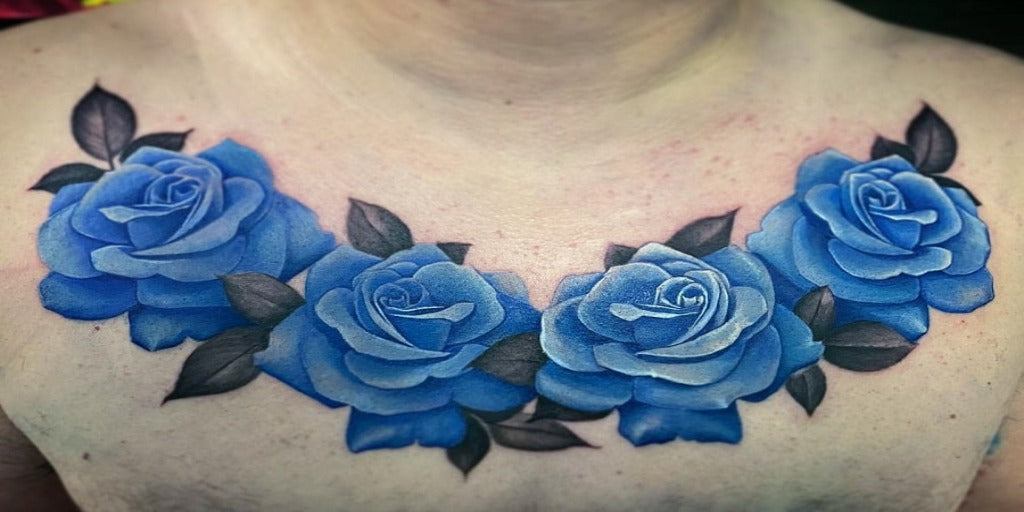 Tatouage Rose Bleue