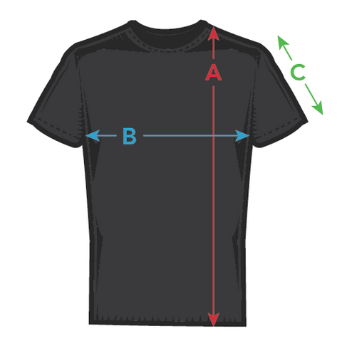 100% Natty T-Shirt Size Chart