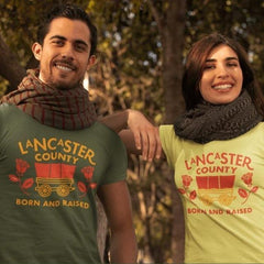Lancaster County Born and Raised Men's Women's T-Shirt - The Pennsylvania T-Shirt Company