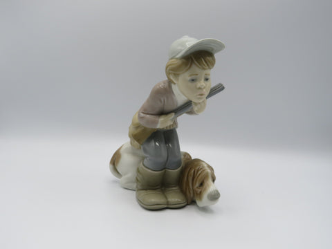 Lladro Retired Boy Pulling Donkey with Dog