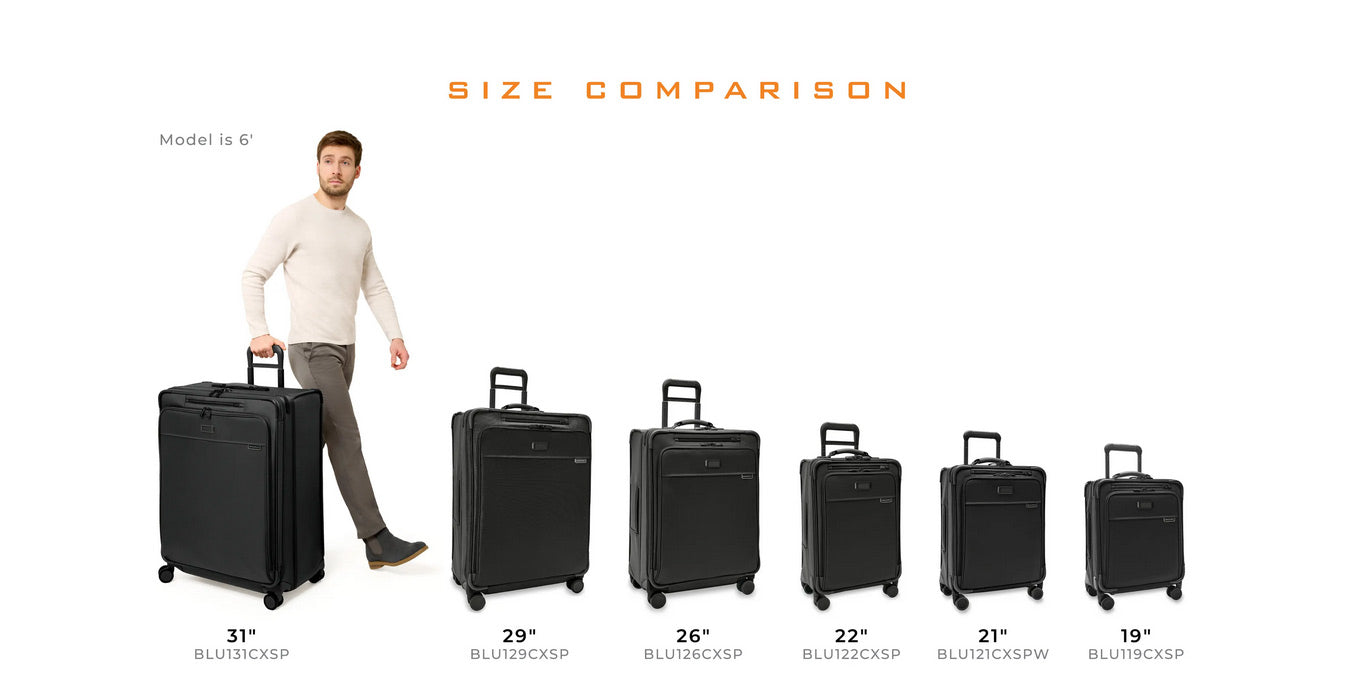 Baseline luggage size comparison
