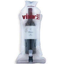 Clear inflatable protective wine case for travel