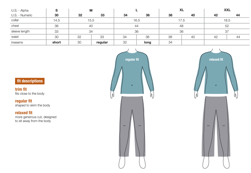 Royal Robbins Clothing Size Chart – Going In Style