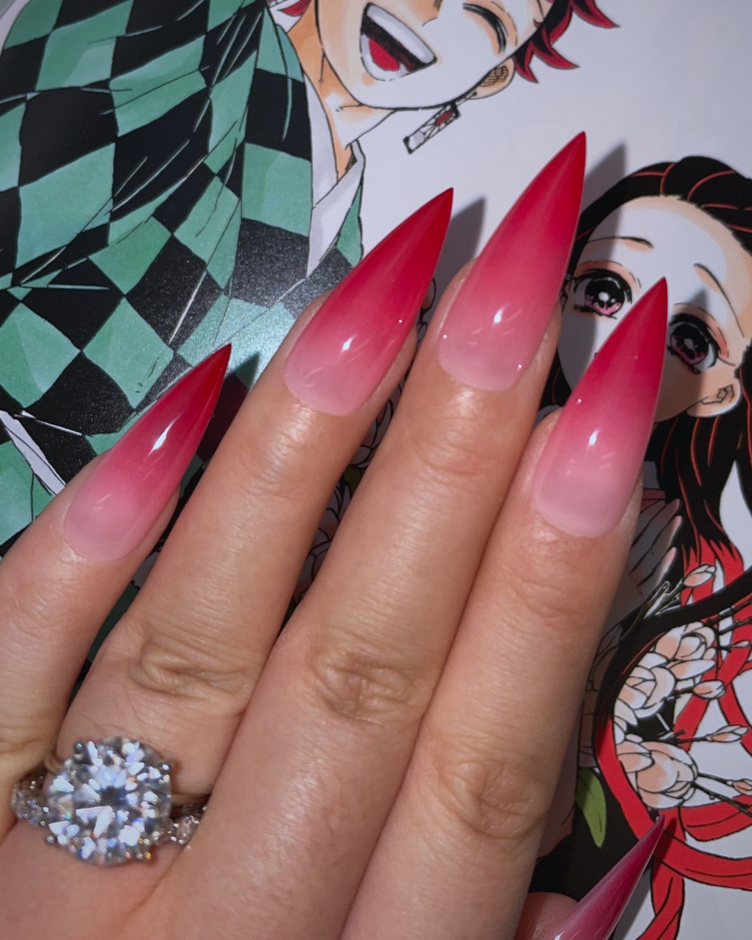 super easy  budget friendly way to do nezukos nails anime animen  nezuko  nails  TikTok