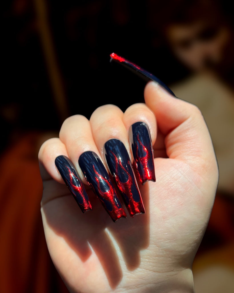 Custom Halloween Press On Nails | Barbed Wire – DIPPY COW NAILS