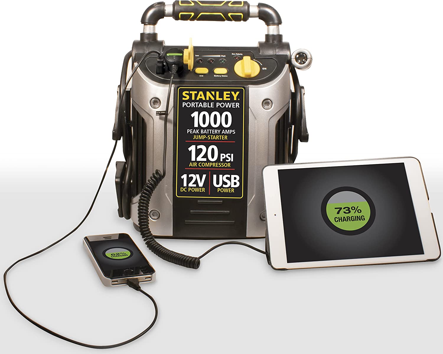 STANLEY J5C09 Portable Power Station Jump Starter: 1000 Peak/500 Insta ...