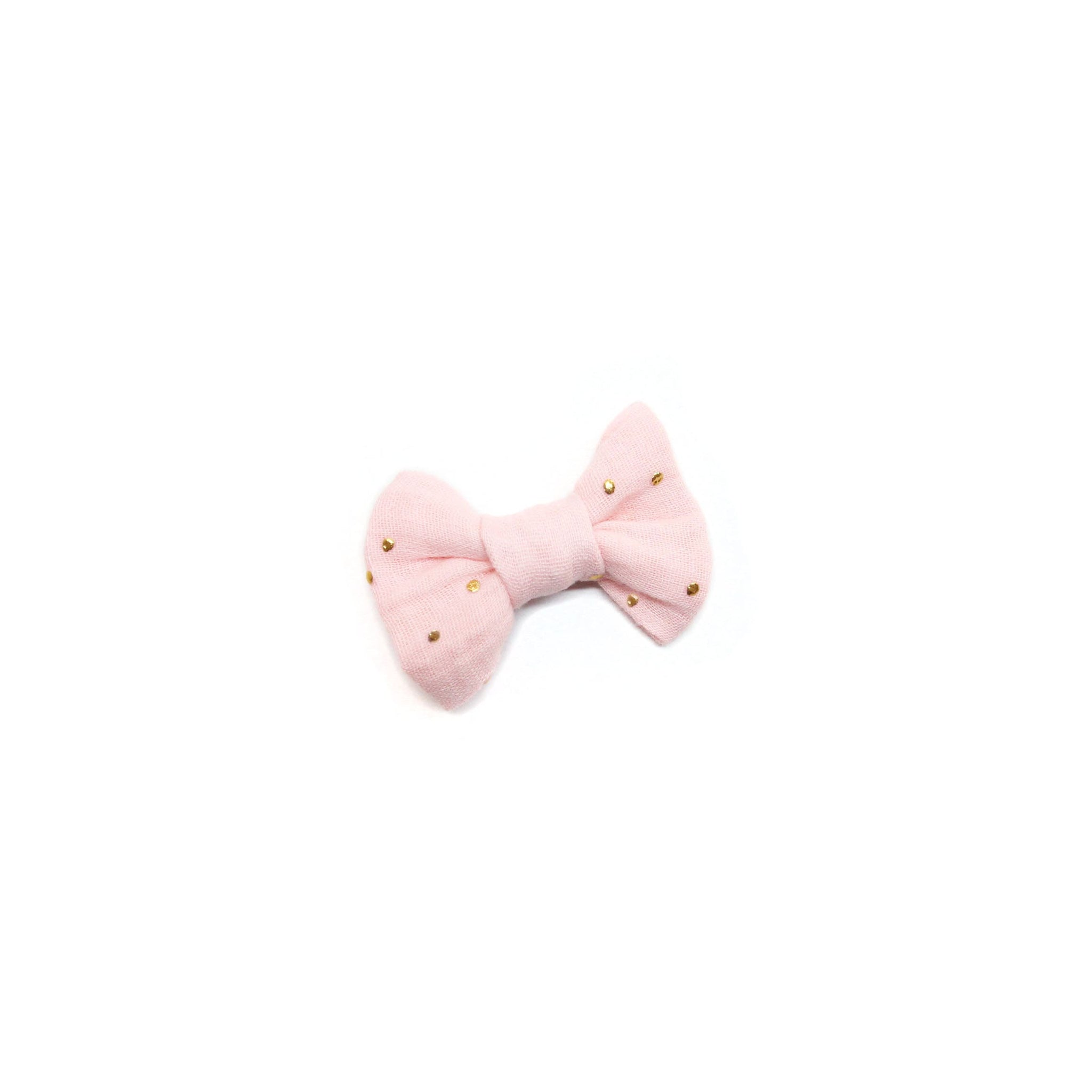 Barrette Double Gaze Pois Dores Rose Blush Creations Artisanales Decoration Mode Bebe