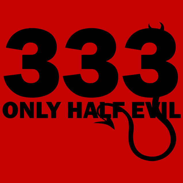 333 Only Half Evil T-Shirt Mens T-Shirt - Textual Tees
