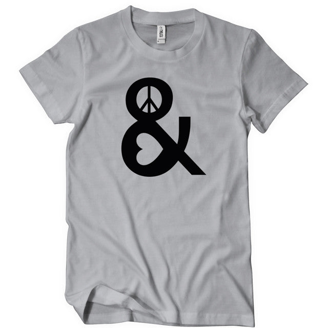 Peace and Love Funny New Black T-Shirt | Textual Tees