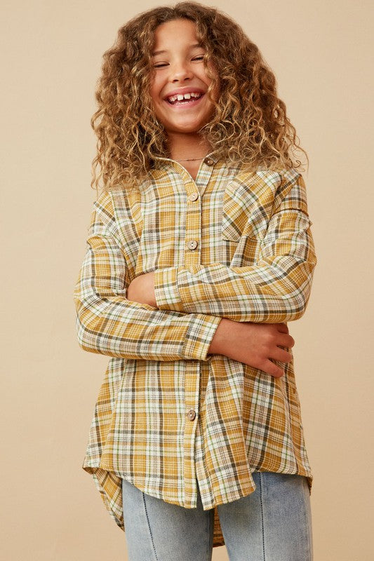 Long Plaid Button Up *FINAL SALE*