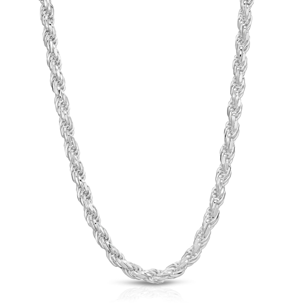 8mm rope chain silver