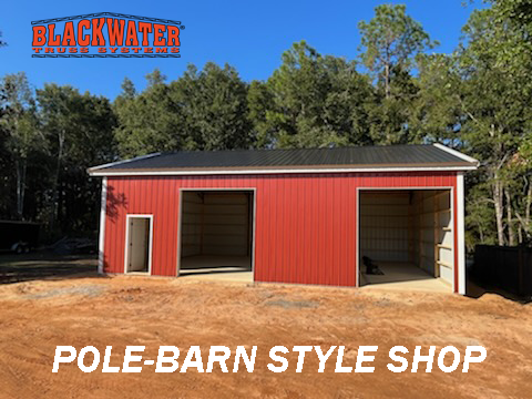 POLE BARN WITH ROLL-UP DOORS READY TO BE INSTALLED