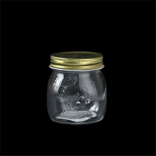 Glass Conserve Jar Gold Lid 270ml 8x9cm