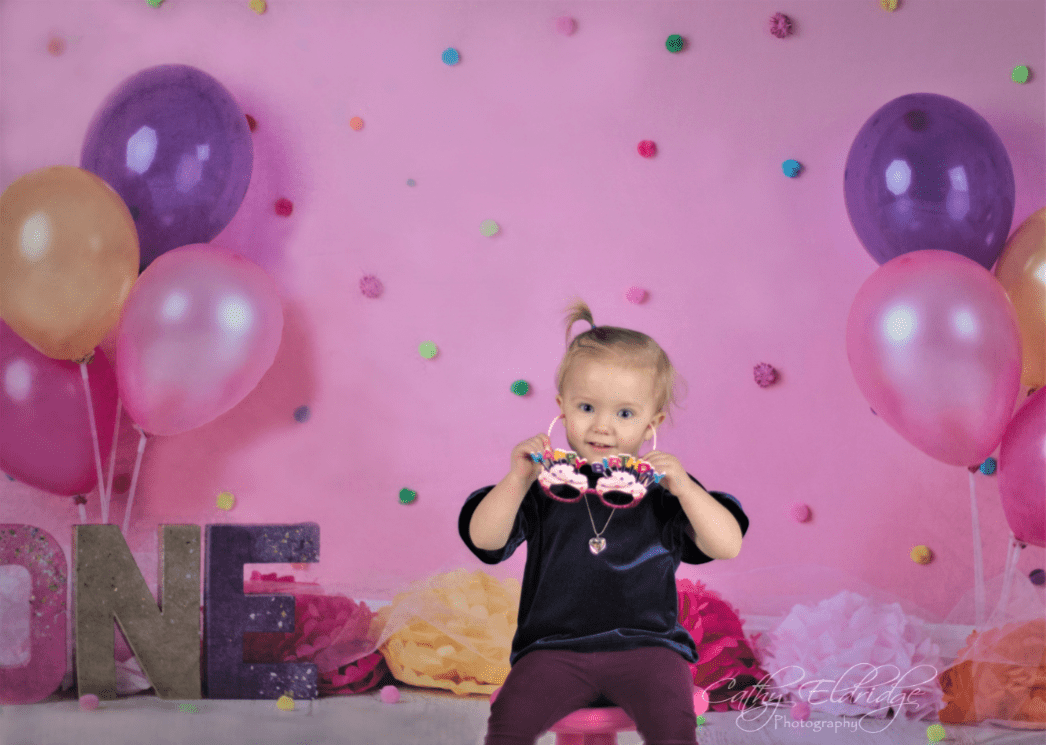 Kate Fish and Balloons Birthday Baby Backdrop for Photography Designed by  Amberly Ware