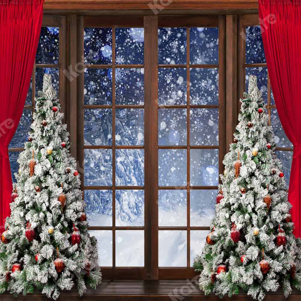 Kate Winter Snow Christmas Window Backdrop Designed by Chain Photograp ...