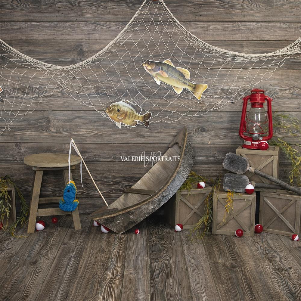 Kate Children 1st Birthday Go Fishing Backdrop AU for Photography Designed  By Arica Kirby