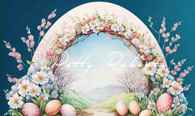 Kate Easter Eggs Door Backdrop Flower for Photography