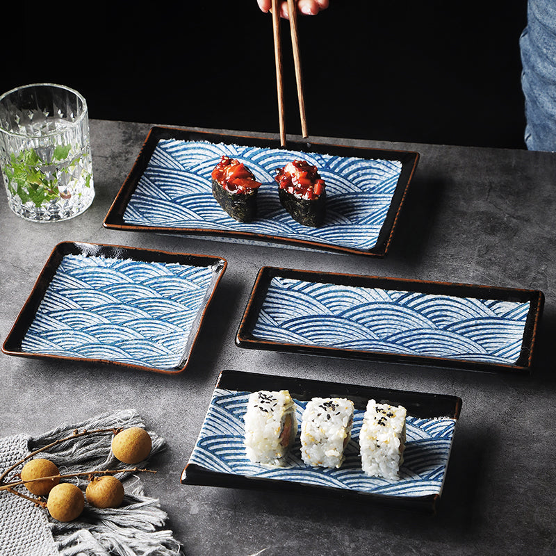 Assiette Plate en Céramique Vague Seigaiha | Ramen Nation