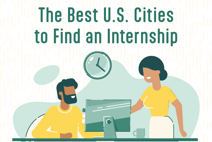 Title graphic for “The Best U.S. Cities to Find an Internship”