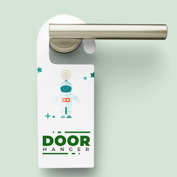 door hanger o colgante de puerta personalizado impreso a color