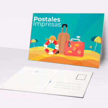 Postales Impresas a color promocionales con couche grueso