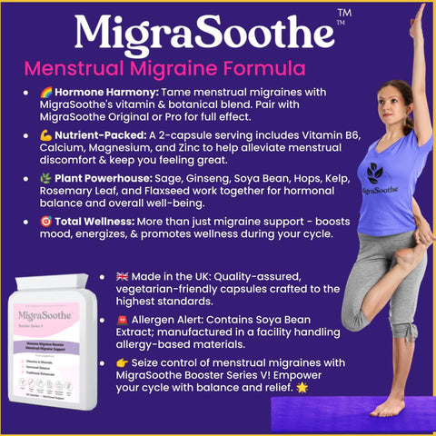 Migrasoothe migraines used for periods and menstruation supplement containing sage 