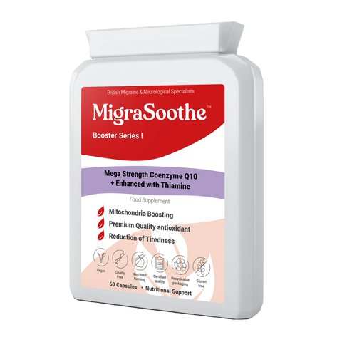 COQ10 migrasoothe coenzyme Q 10 used to boost the effectiveness of riboflavin and migrasoothe standard products