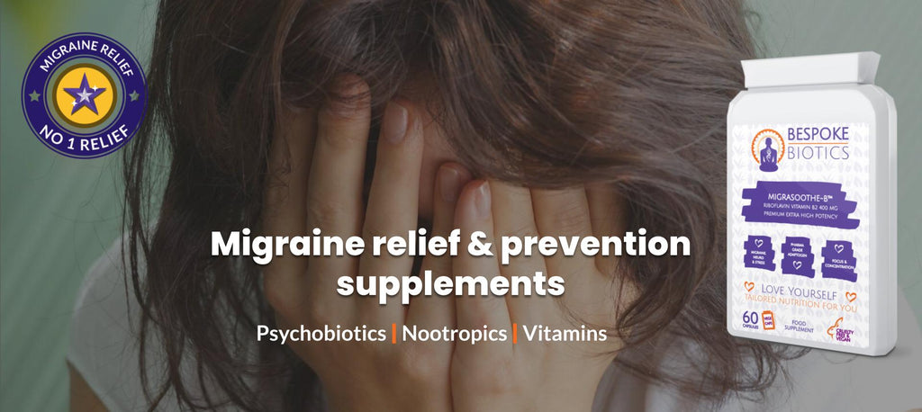 migrasoothe high dose riboflavin vitamin B two suitable and clinically proven to treat migraine headaches not treatable by High Street formulations