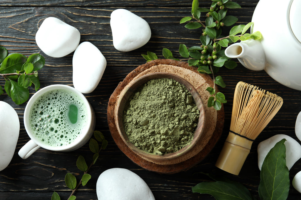 Match green tea image showing the raw powder