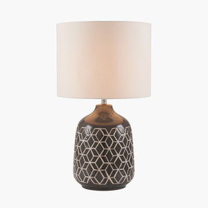 grey geometric table lamp