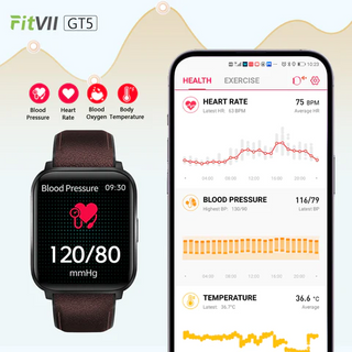 Upgrade Fitvii GT5 Blood Pressure Watch for Men and Women - With Busin –  fitvii