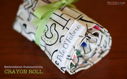 Embroidered Summersville Crayon Roll