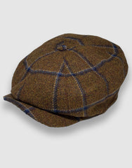 Brown Check Newsboy Cap