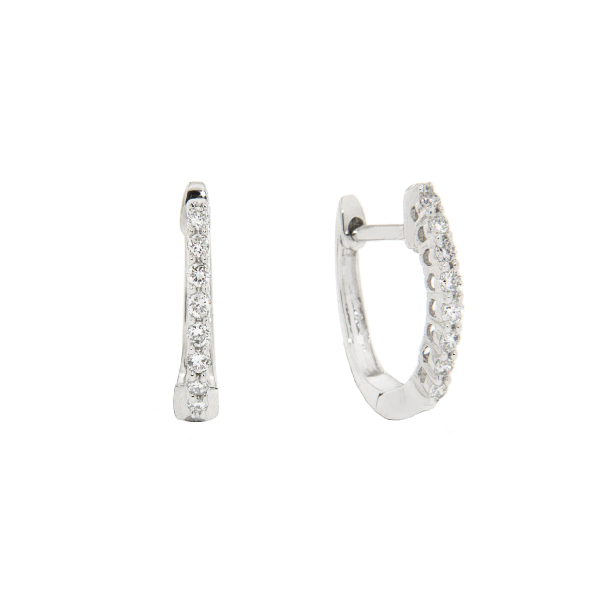 9ct White Gold Diamond Huggie Earrings (0.15ct) – Harris & D'Arcy Jewellers