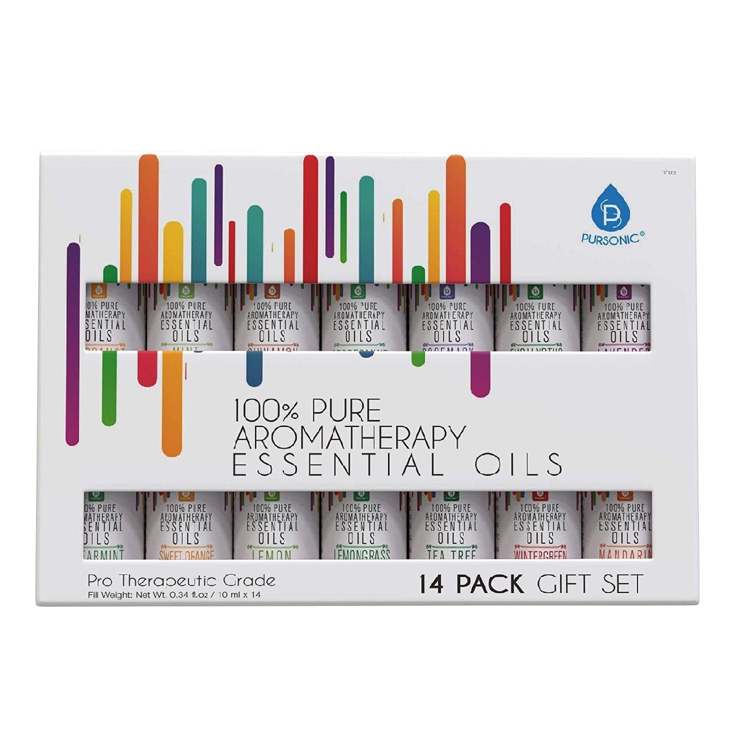 14 Pack of 100% Pure Essential Aromatherapy Oils by Pursonic