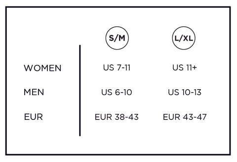 Katoola Gaiters Size Chart