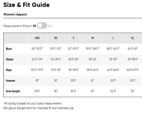 Women's Outdoor Research Top Sizing