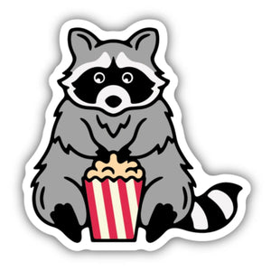 Raccoon With Popcorn Sticker