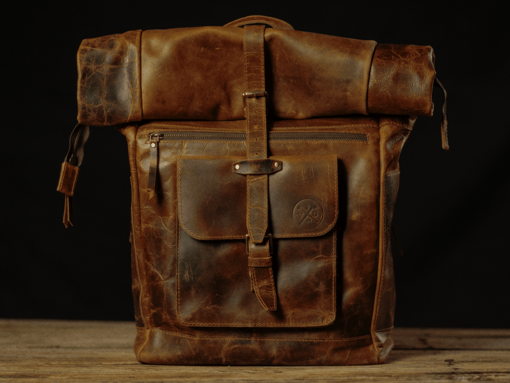 "The Roosevelt" Buffalo Leather Backpack by Vintage Gentlemen