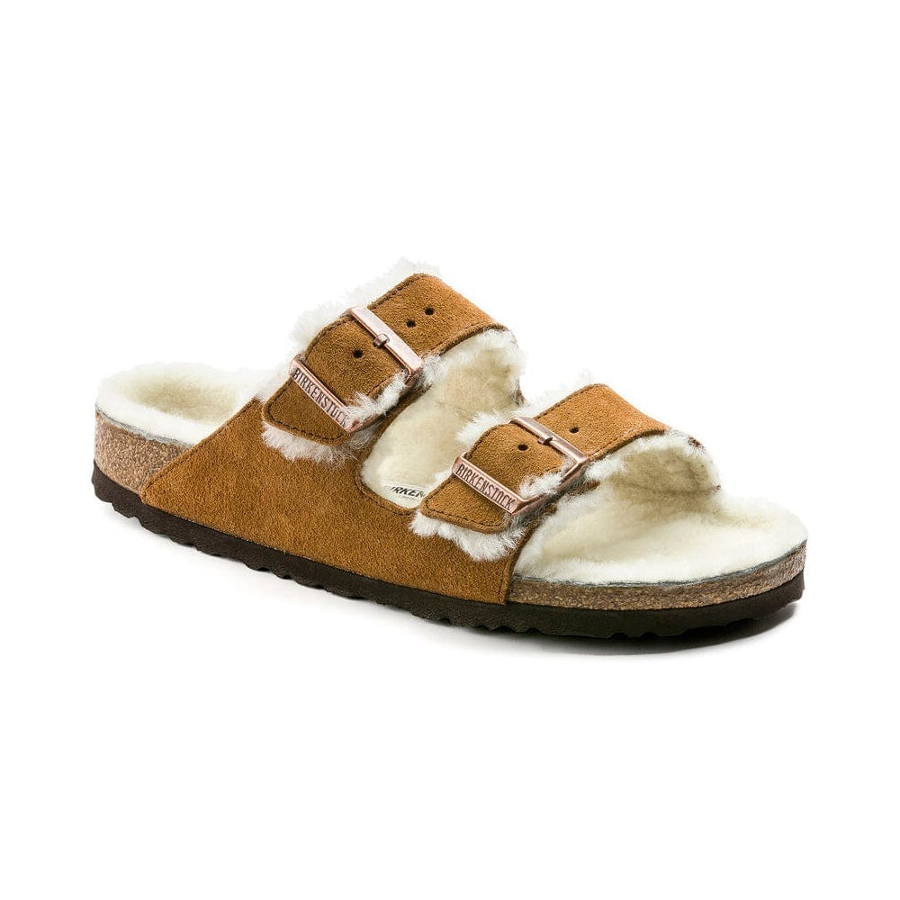 Birkenstock Arizona Shearling Suede Leather Sandals