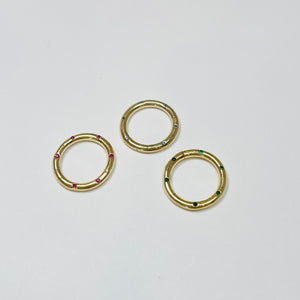 gemstone studded circle gold connector - Theodosia Jewelry