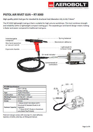 RT-3000 Manual & Spare Parts List