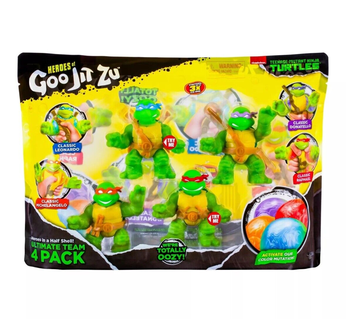 Heroes of Goo Jit Zu Teenage Mutant Ninja Turtles | 4 Pack | Super Oozy Toy F...