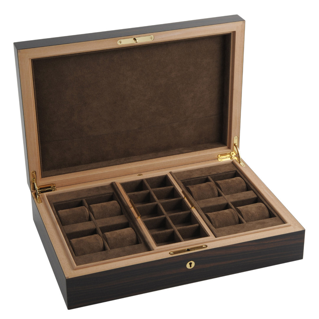 Striking Chestnut Wood Watch Box - 18 Watches | In stock! | Trendhim